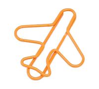 INIFLM 100pcs Airplane Paper Clips, Silver and Orange Cute Plane Paperclips, Small Portable Aircraft Shape Paper Clips, Bookmarks Clips for Office School Home Desk Organizers.(Orange)