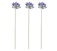 INIFLM 3pcs Artificial Agapanthus Lilies Flowers with Long Stem, Faux Floral Artificial Agapanthus Faux Afrecian Lilies Silk Agapanthus Flower Stem, Spring Bouquet Summer Flowers(Purplish)