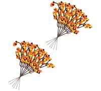 INIFLM Autumn Orange Berry Twig Stem, 7.87Inch Artificial Orange Berry Picks for Fall Decor, Christmas Tree Decorations, Crafts, Wedding, Holiday Home Decoration (12pcs)