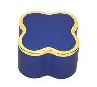 INIFLM Jewelry Organizer Box, LED Lighted Pendant Jewelry Gift Box, Four Leaf Clover Shaped Ring Box, Necklace Display Display Case for Proposal Engagement Wedding(Navy Blue)