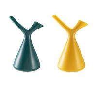 INIFLM Plastic Watering Can, 2Pcs Creative Modern Green Watering Can Creative V Shape Long Spout 1.5L Watering Can for Gardening Garden Irrigation Supplies