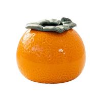 INIFLM Simulated Fruit Flowerpot Ceramic Orange Vase, Orange Ceramic Vase Decor, Orange Modern Bud Vase, Vintage Decor for Pen and Pencil Holder for Home Room Office(Medium)