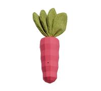INIFLM Squeaky Carrot Dog Chew Toys, Indestructible Rubber Dog Toys for Aggressive Chewers, Interactive Treat Toys for Puppy Medium Dogs (Pink)
