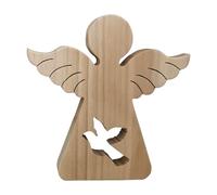 INIFLM Wood Angel Figurine Gift, Handheld Wooden Angel Pocket Token Baptism Centerpieces for Tables Baptism Wooden Angel Wooden Personalized Little Baptism Angel, for Christmas Wedding(#1)