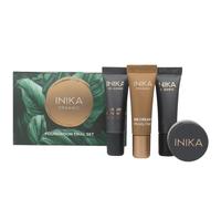 INIKA Organic Foundation Trial Set, Natural Mineral essentials kit, Vegan, Cruelty-Free, Paraben-Free, Rich in Antioxidants and Essential Fatty Acids, Comes in Sustainable Packaging - Light