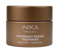INIKA Organic Overnight Repair Treatment | Clinically Proven to Decrease Wrinkles, Increase Hydration with Hyaluronic Acid & Bakuchiol for Hydrated, Glowing, Youthful, Skin. 50mL