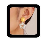 Inilbran Boho Acrylic Daisy Flower Earrings Vintage Flower Daisy Drop Earrings Acrylic Floral Earring Dangling Resin Floral Statement Earring Jewelry For Women