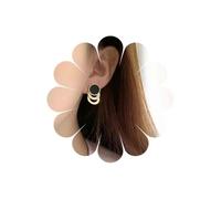Inilbran Boho Black Round Onyx Earrings Vintage CZ Circle Earrings Gold Crystal Triple Circle Stud Earrings Circular Loop Earring Geometric Statement Earrings Jewelry for Women and Girls
