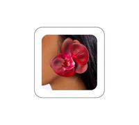 Inilbran Boho Blue Butterfly Orchid Stud Earrings - Vintage Phalaenopsis Flower for Bridal and Women