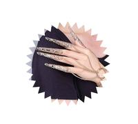 Inilbran Boho Bracelet with Finger Nails Gypsy Egyptian Finger Ring Bracelet Gothic Finger Nail Tip Claw Rings Bracelet Gold Indian Egyptian Belly Dance Bracelet Jewelry for Women and Girls