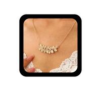 Inilbran Boho Cluster Leaves Necklace Vintage Leaf Choker Necklace Gold Autumn Leaf Pendant Necklaces Adjustable Plant Chain Necklaces Jewellery for Women