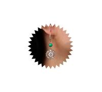 Inilbran Boho Crystal Compass Dangle Earrings Vintage Pearl Compass Drop Earrings Green Bead Hook Earrings Gold Pearl CZ Circle Earrings Jewelry for Women and Girls