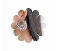 Inilbran Boho Crystal Pearl Round Earrings Wedding Pearl Rhinestone Earrings Large Round Pearl Cluster Earrings Shiny Cz Cluster Earrings Jewelry for Women and Girls