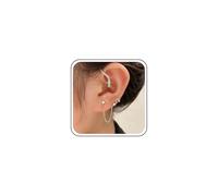 Inilbran Boho Crystal Snake Ear Cuff Earrings Silver Cz Snake Cuff Wrap Earrings Vintage Snake Crawler Climber Earring Gothic Cz Snake Serpent Animal Earrings Jewelry for Women and Girls