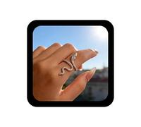 Inilbran Boho Crystal Snake Rings Vintage CZ Serpent Open Rings Silver Rhinestone Snakes Rings Snake Adjustable Stacking Rings Jewelry for Women and Girls