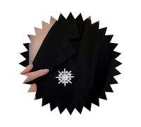 Inilbran Boho Crystal Snow Brooch Pin Silver Rhinestone Winter Snowflake Brooch Vintage Cz Sunburst Brooch Lapel Pin Bling Cz Snow Banquet Badge Pins Jewelry for Women and Girls
