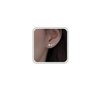 Inilbran Boho Crystal Star Climber Warp Earrings Silver Rhinestone Tri Star Stud Earrings Vintage Cz Ear Crawlers Minimalism Jewelry for Women