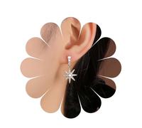 Inilbran Boho Crystal Star Drop Earrings Vintage Starburst Dangle Earrings Gold CZ Sunflower Stud Earrings Personalized Bling Northstar Earrings Jewelry for Women and Girls
