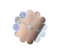 Inilbran Boho Cute Cat Hand Bracelet Blue Cat Stretch Braided Vintage Faux Moonstone Animal Adjustable Slave Chain Jewelry for Women