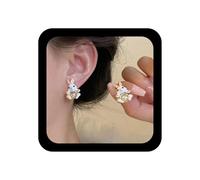 Inilbran Boho Easter Bunny Earrings Pearl Rabbit Earrings Gold Rabbit Cute Earring pearl Bunny Earring Lovely Animal Stud for Women