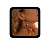 Inilbran Boho Exaggerate Circle Hoop Earrings Vintage Leopard Print Circle Earrings Brown Mottled Hollow Round Stud Punk Geometric Round Stud Jewelry for Women