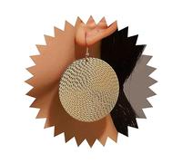 Inilbran Boho Exaggerate Disc Earrings Vintage Textured Coin Dangle Earrings Gold Disc Drop Earrings Big Circle Hook Earrings Jewelry for Women