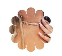 Inilbran Boho Fish Bone Choker Necklace Gold Chevron Arrow Necklace Choker Vintage Thick Fish Bone Necklace Chain Chunky Link Chevron Chain Necklace Jewelry for Women and Girls