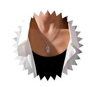 Inilbran Boho Hamsa Necklace Silver Hamsa Choker Necklace Vintage Fatima Hand Pendant Necklace Vintage Hamsa Hand Necklace Jewelry for Women and Girls