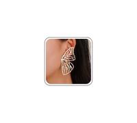 Inilbran Boho Hollow Butterfly Wing Earrings Gold Big Butterfly Earrings Vintage exaggerated Stud Earrings Half Butterfly Wing Drop Earrings Jewelry for Women and Girls