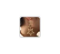 Inilbran Boho Hollow Star Dangle Earrings Vintage Triple Star Earrings Gold Star Drop Earrings Exaggerate Star Long Earrings Jewelry for Women and Girls