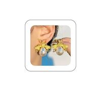 Inilbran Boho Large Bee Pearl Earrings Vintage Bumble Bee Earrings Gold Big Honey Bee Stud Earrings Animal Bee Pearl Earrings Jewelry for Women and Girls