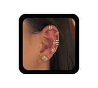 Inilbran Boho Layered Ear Cuff Wrap Earring Gold Cartilage Cuff Earring Vintage Wide Ear Cuff Earrings Minimalist Leaf Fake Helix Cartilage Earrings Non Piercing Ear Clip Cuff Wrap Earrings 1Set