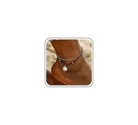 Inilbran Boho Layered Sunflower Anklets Black Hemp Rope Ankle Bracelet Vintage Wax Rope Ankle Bracelet Silver Sunflower Dangle Anklet Vintage Sun Anklet Foot Chain Jewelry for Women and Girls