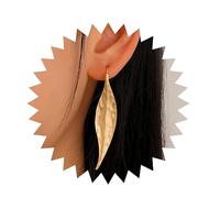 Inilbran Boho Leaf Hook Earrings Vintage Punk Leaf Threader Earrings Gold Hammered Leaf Dangle Earrings Personalized Long Leaf Statement Earrings Jewelry for Women and Girls