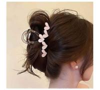 Inilbran Boho Pink Heart Claw Clips Love Heart Hair Clips Strong Hold Jaw Cuff Barrettes Resin Love Plastic Hair Claw Clamp Decorative Hair Accessories for Women Headdress(Pink)