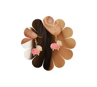 Inilbran Boho Pink Resin Sheep Earrings Vintage Cute Sheep Dangle Earrings Pink Cartoon Lamb Drop Earrings Candy Color Sheep Hook Earrings Jewelry for Women