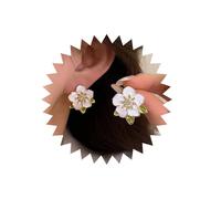Inilbran Boho Resin Flower Earrings Vintage White Flower Earrings White Pearl Floral Flower Earrings Floral Flower Lily Petal Earrings Jewelry for Women