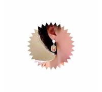 Inilbran Boho Resin Square Tulip Dangle Earrings Vintage Opal Stud Earrings Pink Enamel Square Pearl Earrings Tulip Square Drop Earrings Jewelry for Women and Girls