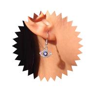Inilbran Boho Rhinestone Evil Eye Earrings Silver Crystal Evil Eye Drop Earrings Blue Devil Eye Dangle Earrings Bling Cz Evil Eye Protection Earrings Jewelry for Women and Girls