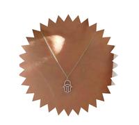 Inilbran Boho Rhinestone Hamsa Choker Necklace Silver Crystal Hamsa Choker Necklace Bling Cz Fatima Hand Pendant Necklace Vintage Hamsa Hand Necklace Jewelry for Women and Girls