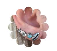 Inilbran Boho Sea Shell Earrings Silver Scallop Shell Studs Earrings Vintage Seashell Clam Earrings Beach Cowrie Starfish Earrings Set Jewelry for Women and Girls