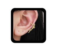 Inilbran Boho Shark Ear Cuff Earrings Vintage Small Shark Cuff Cartilage Earrings Gold Fish Wrap Hoop Earring Sea Ocean Animal Non Pierced Earring Jewelry for Women