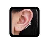 Inilbran Boho Shark Ear Cuff Earrings Vintage Small Shark Cuff Cartilage Earrings Silver Fish Wrap Hoop Earring Sea Ocean Animal Non Pierced Earring Jewelry for Women