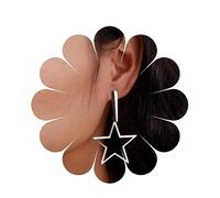 Inilbran Boho Star Exaggerated Earrings Silver Hollow Star Earrings Vintage Star Drop Earrings Large Star Dangle Earrings Jewelry for Women and Girls