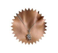 Inilbran Boho Sun Pendant Necklace Vintage Sunburst Choker Necklace Silver Rising Sun Necklace Adjustable Sun Celestial Flower Chain Necklace Jewelry for Women