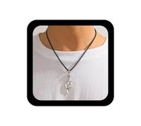Inilbran Boho Sword Pendant Necklace Gothic Sword Heart Necklace Choker Vintage Dagger Necklaces Silver Heart Love Chain Necklaces for Women