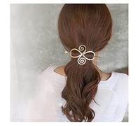 Inilbran Boho Viking Celtic Knot Hair Stick Hairpin Vintage Infinity Hair Slide Hair Clip Gold Hair Sticks Metal Long Bun Holder Clip Alloy Hair Accessories for Women and Girls Headdress
