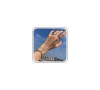 Inilbran Punk Layered Finger Ring Bracelet Silver Wrist Bracelet Bracelet Vintage Tassel Chain Slave Bracelet Gothic Cuban Chain Bracelet Hand Chain Jewelry for Women and Girls