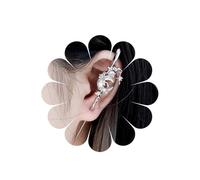 Inilbran Punk Moon Ear Crawler Earrings Vintage Crescent Moon Ear Needle Piercing Earrings Silver CZ Moons Ears Bar Wrap Earrings Moons Edgy Ears Pin Single Earrings Jewelry for Women