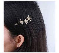 Inilbran Vintage Crystal Star Hair Clip Gold Crystal Wedding Hair Barrettes Vintage Cz Star Hairpin Barrette Sparkly Cz Hair Pins Hairclip Decorative Bobby Pins Crystal Wedding Headpiecesfor women